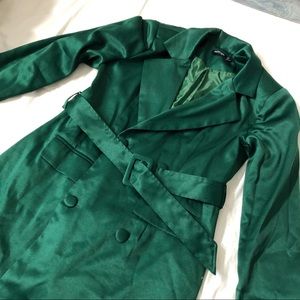 NASTY GAL EMERALD GREEN BLAZER DRESS